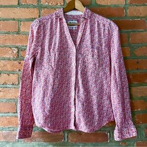 { Anthropologie } HOLDING HORSES Peach Casual Western Button Down Shirt, size 0